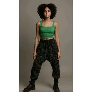 Club Exx Reflective Mushroom Pattern Harem Pants Size XS Rave Party